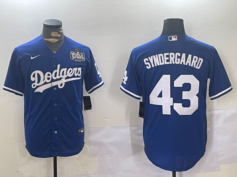 Men Los Angeles Dodgers #43 Syndergaard Blue Game 2024 Nike MLB Jersey style 1120->los angeles dodgers->MLB Jersey